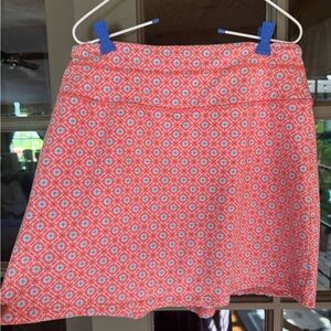 Chic Coral Patterned Mini Golf/Tennis Skirt